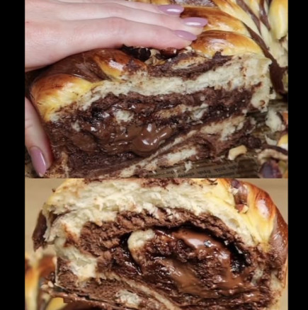 Когато я стиснеш, отвътре потича шоколад! Мека, ароматна, просто СЪВЪРШЕНА Царска шоколадова погача: