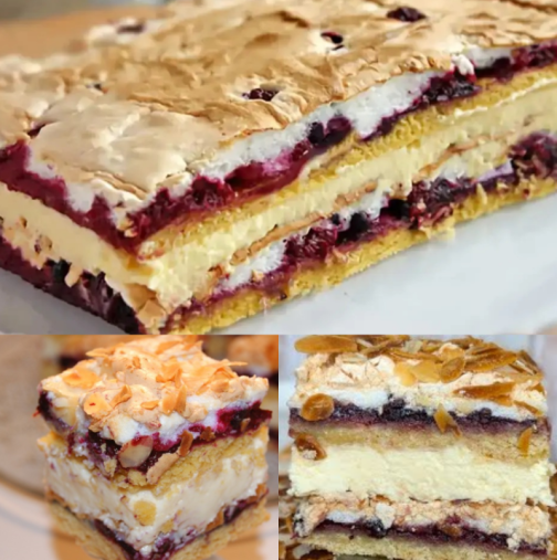 Краковска плодова торта с меренг - малък шедьовър с невероятен вкус! Отгоре хрупка, отвътре е нежна и пухкава: