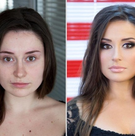 Изумителни снимки на жени преди и след гримиране