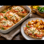 Пиле Маргарита: Сложете месото в тава, подредете вкусотиите отгоре и е готово за минути!