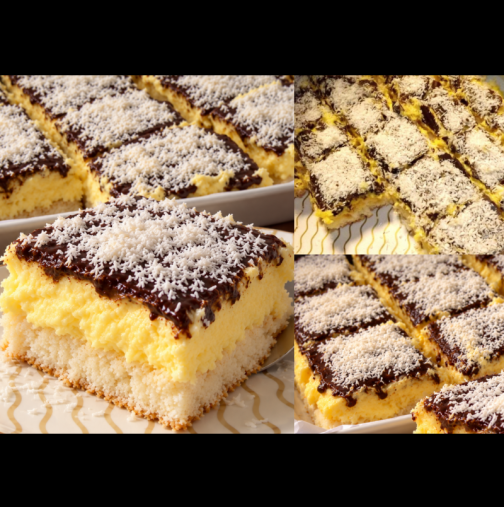 Боже мой, никоя торта никога не е ставала толкова вкусна! 7 яйца, кокос и шоколад – сладкиш без бакпулвер, който се топи в устата!