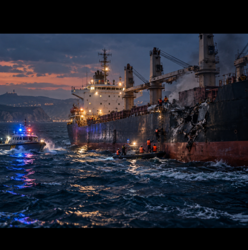 НОВА атака в Черно море! Три дрона удариха Chelsea 3, втори кораб потъна край Шабла
