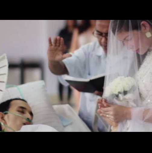 Сватбата, която удиви света-Мъж болен от рак в последен стадий се ожени! - Видео