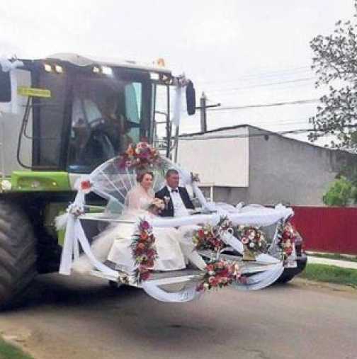 Вижте най-уникалния сватбен транспорт