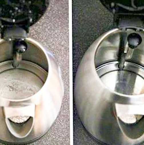 Лесен метод за премахване на котлен камък от електрическа кана