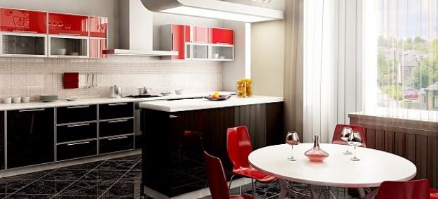 Как да използваме червено в дизайна на кухнята