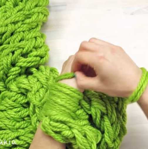 Бързо плетене на шал без игли само за 30 минути