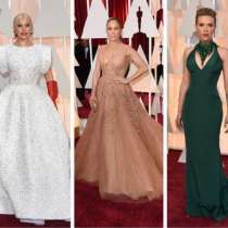 Лейди Гага в бяла сватбена рокля, Скарлет Йохансон като русалка, а Джей Ло с деколте до пъпа на Оскарите 2015 (Снимки)