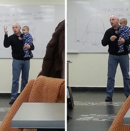 Снимка, която обиколи света - Вижте какво направи този професор с бебето!