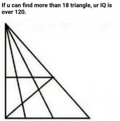 Ако намерите всички 18 триъгълници, вашето IQ е по-голямо от 120