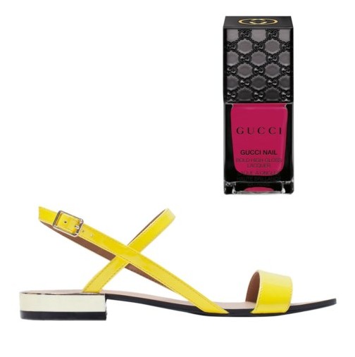 Комбинации на модерни летни сандали и лакове за нокти за лято 2015