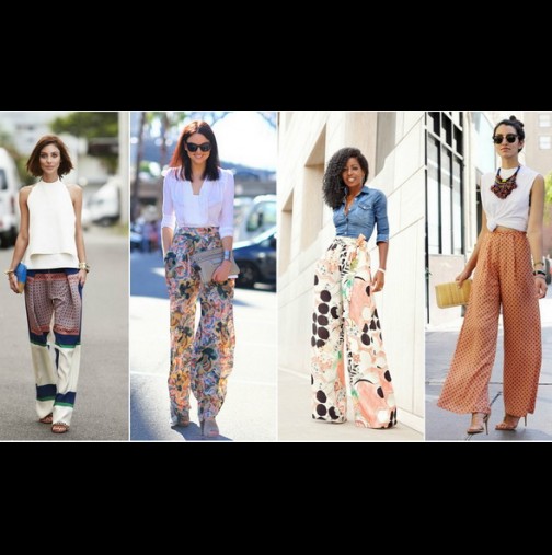 30 пролетни комбинации с широки, цветни панталони за 2016