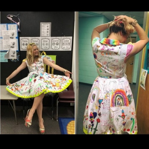 Краят на учебната година би бил още по-хубав, ако всички учителки носеха такива рокли (снимка):
