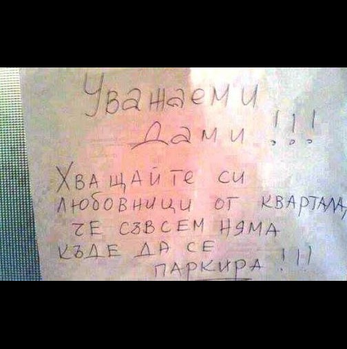 Загрижен жител с призив в софийския квартал "Красна поляна": Жени, хващайте любовници от квартала!