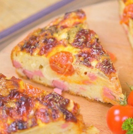 Бърза бъркана пица за заети домакини - рецепта с видео