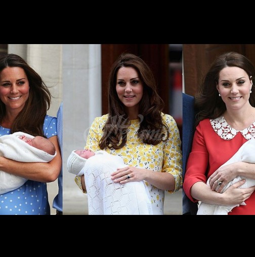 Кейт Мидълтън с трите бебета-Ето как изглеждаше в различните рокли при трите си раждания