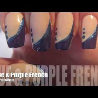 Как да си направим френски маникюр синьо и лилаво