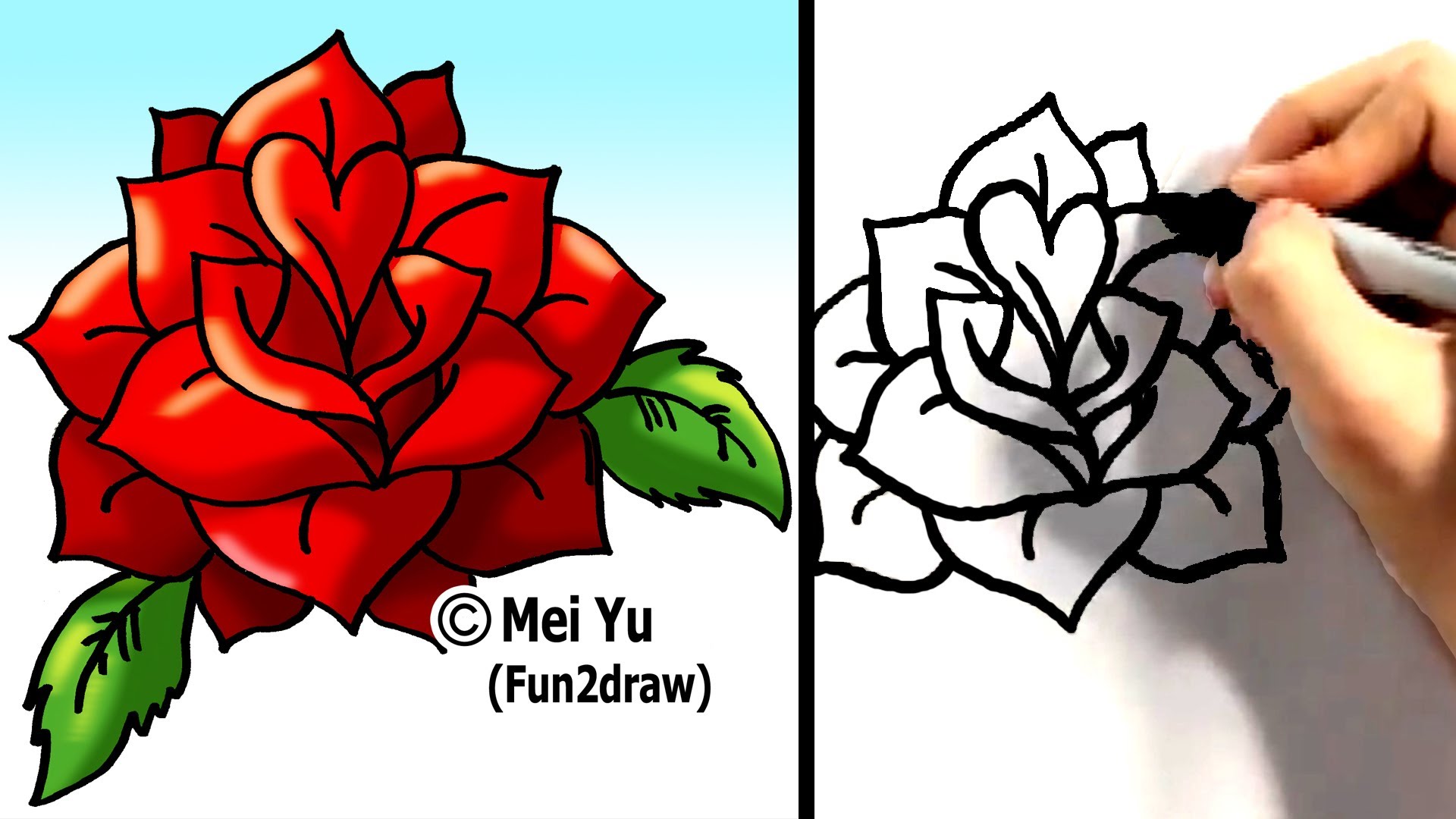 Как да нарисуваме роза за 2 минути