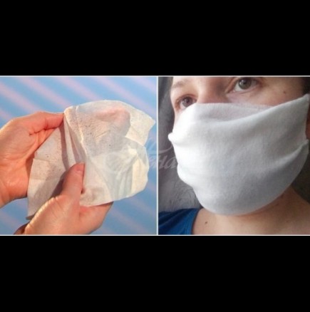 Маска за лице от носни кърпички за 30 секунди