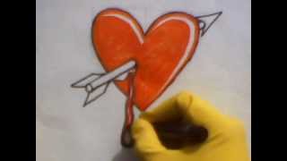 Как да нарисуваме сърце със стрела