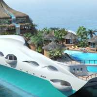 Луксозна яхта, направена като тропически остров